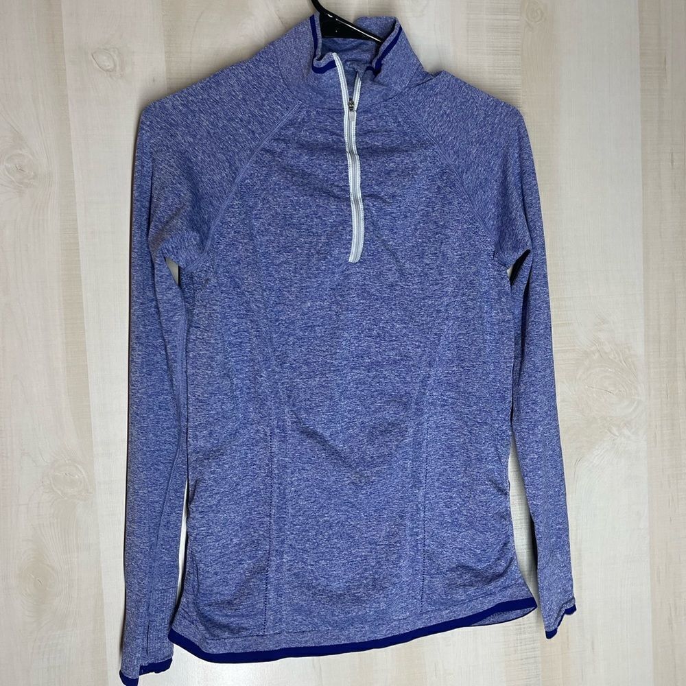 Athleta purple‎ heather pullover long sleeve, size medium